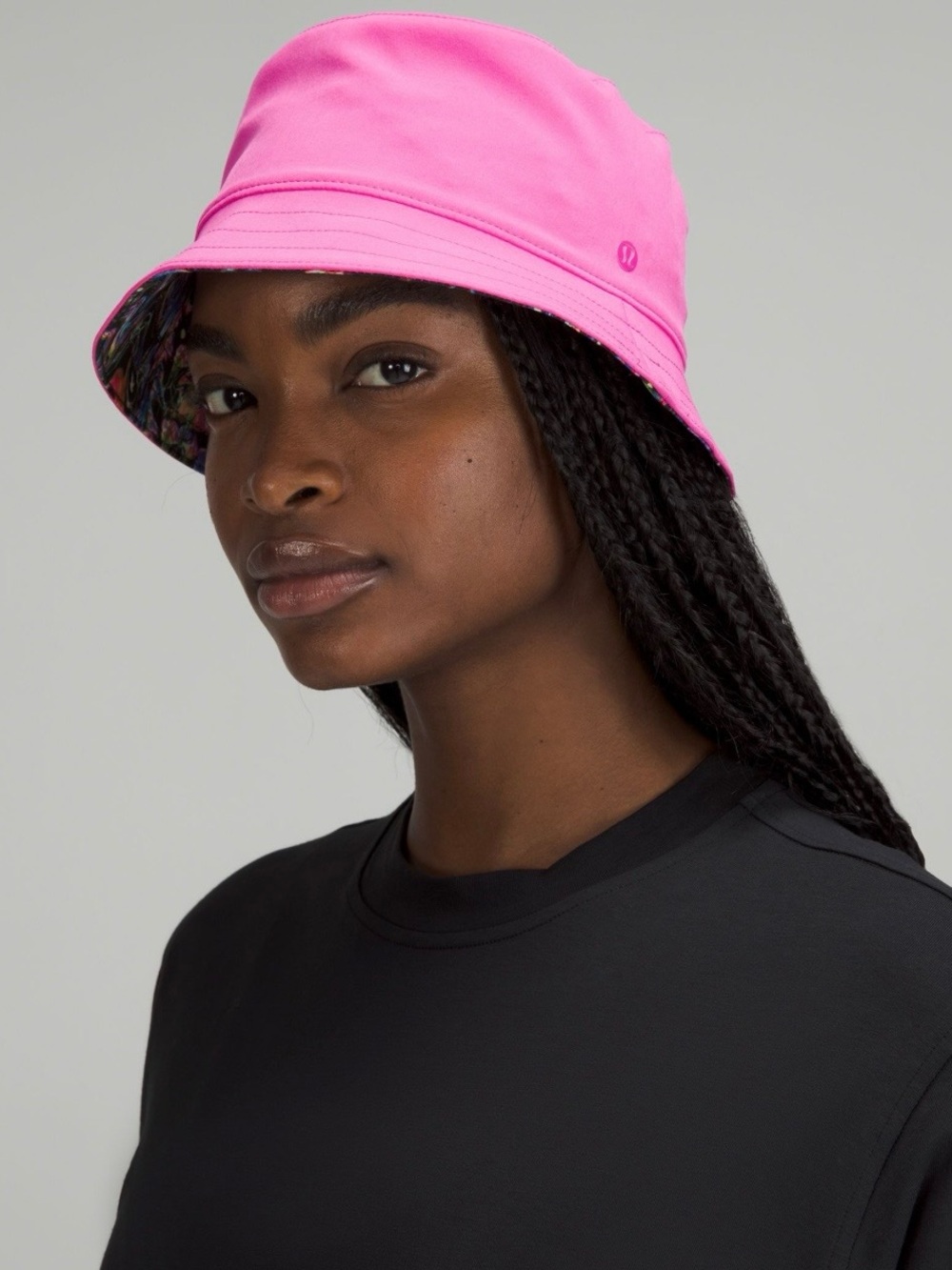 NWT Lululemon Bucket Hat Reversible  Sonic Pink/Flowerscope Glitch Multi M/L